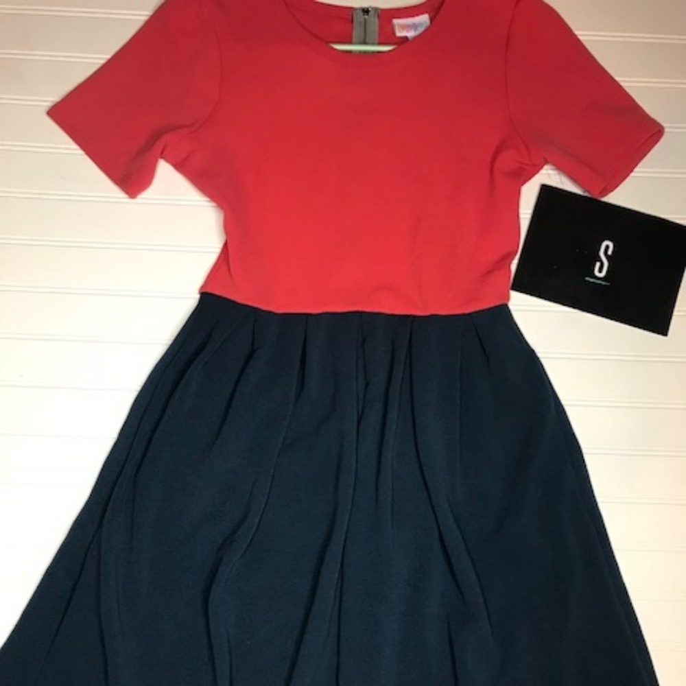 LuLaRoe Small Amelia Dress - Colorblock!